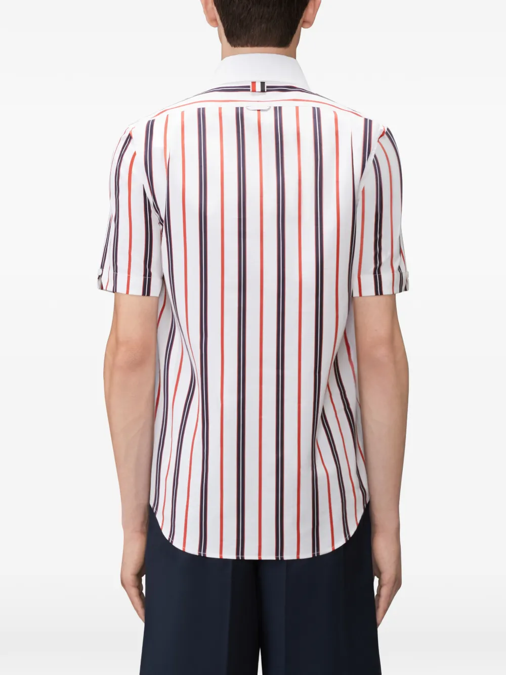 Thom Browne Repp gestreepte popeline overhemd Wit