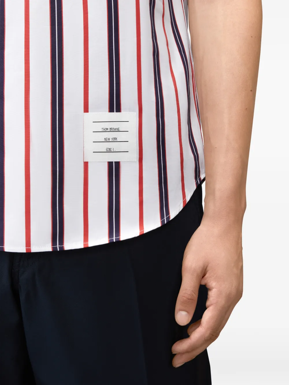 Thom Browne Repp gestreepte popeline overhemd Wit