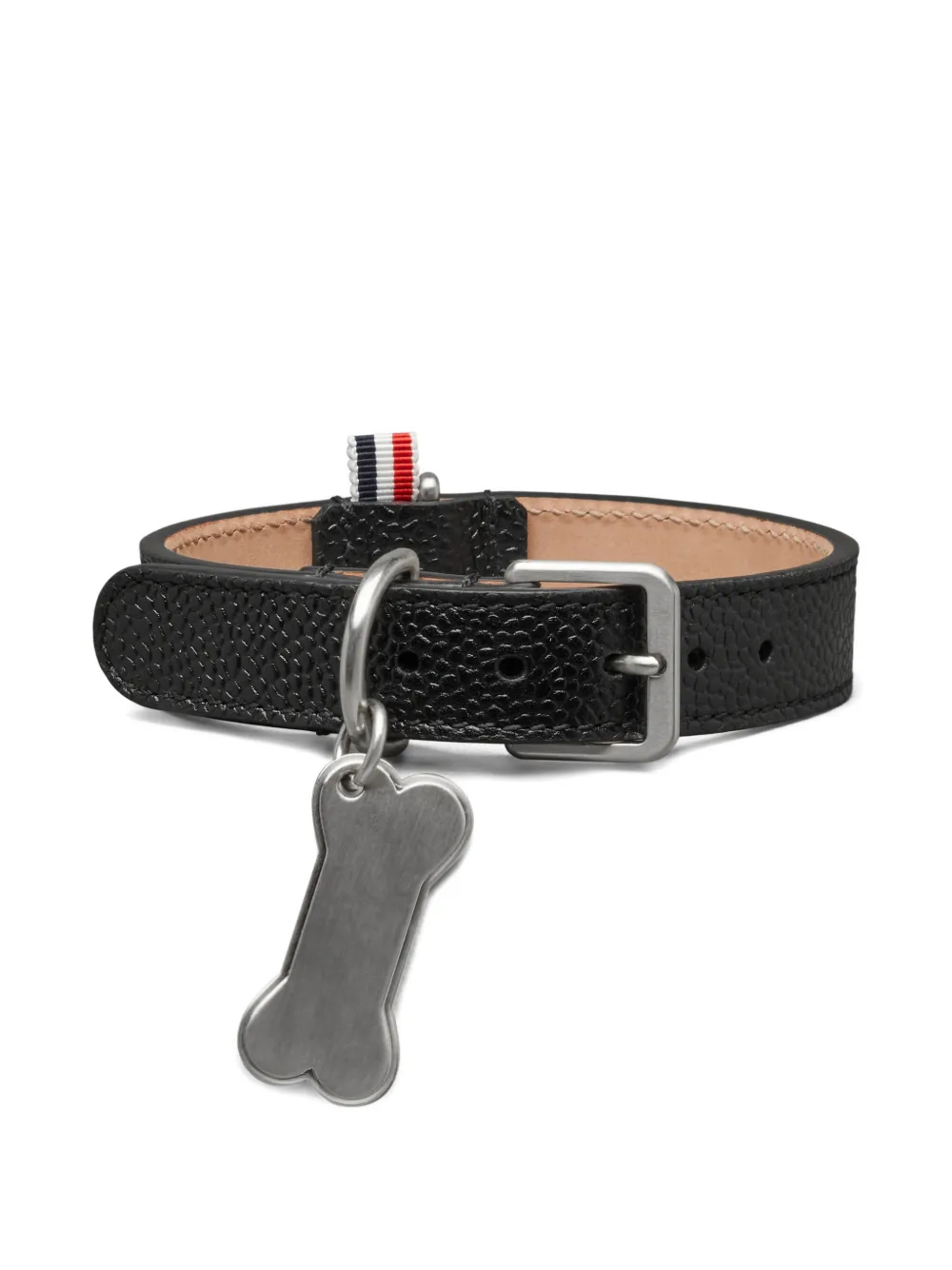 Thom Browne pebble-grain bone tag-dog collar | Black | Image 1