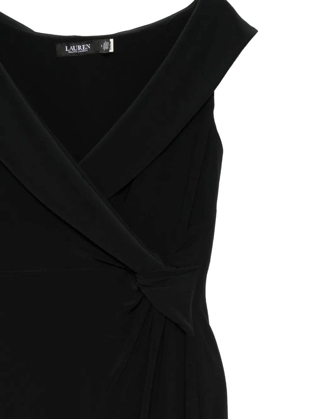  Lauren Ralph Lauren Crossover Knot Dress - Black 