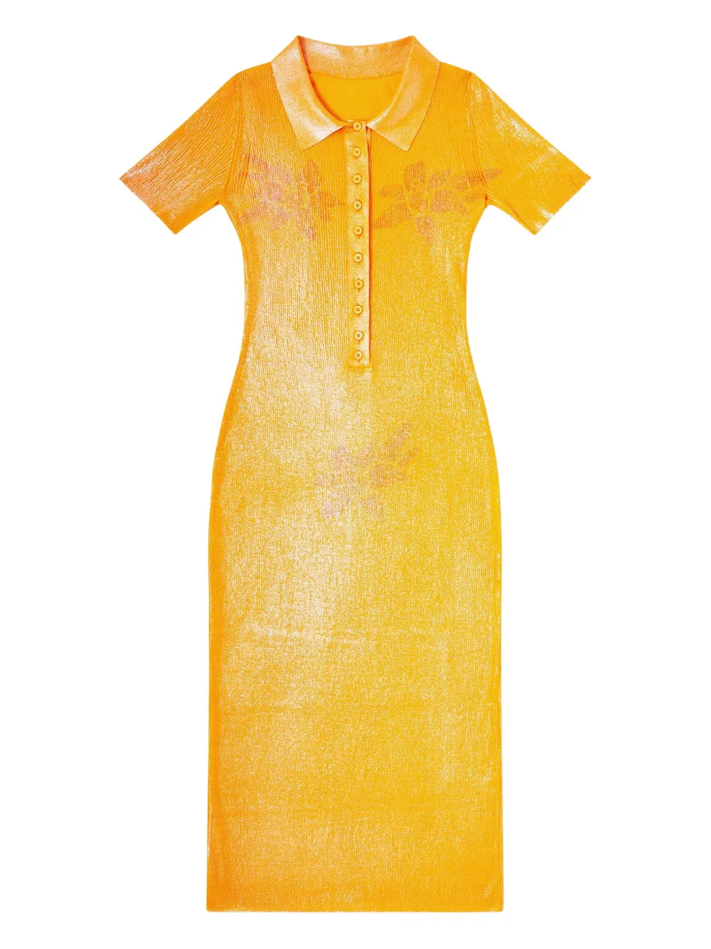 Diesel X Karol G M-orange Ribbed Midi Dress