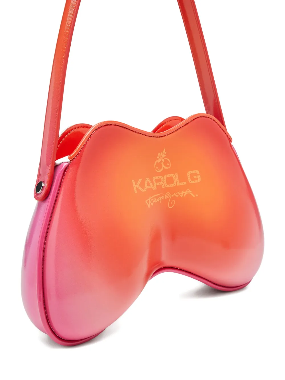 Diesel Double-d-glossy Shoulder Bag With Lotus Print In Multi