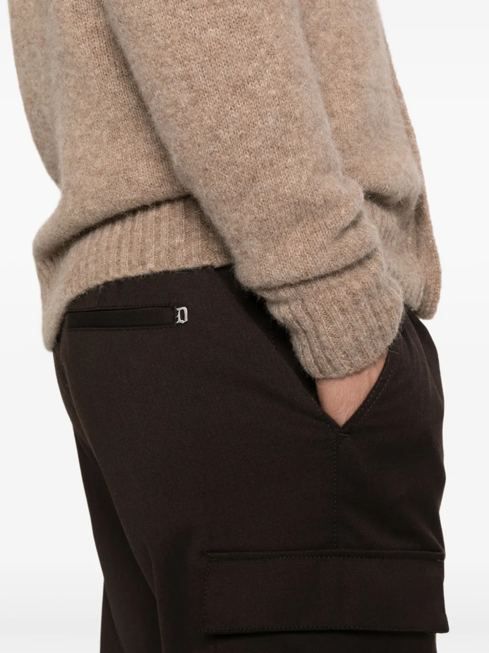 DONDUP Broek met cargo zak Bruin