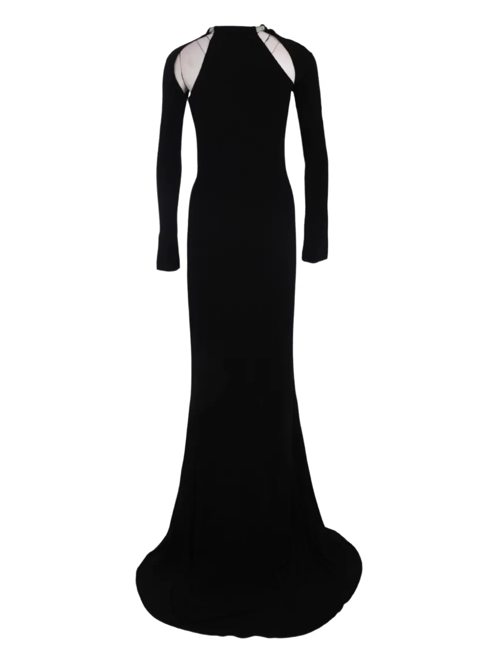 Off-white Crystal-tie Maxi Dress In Black