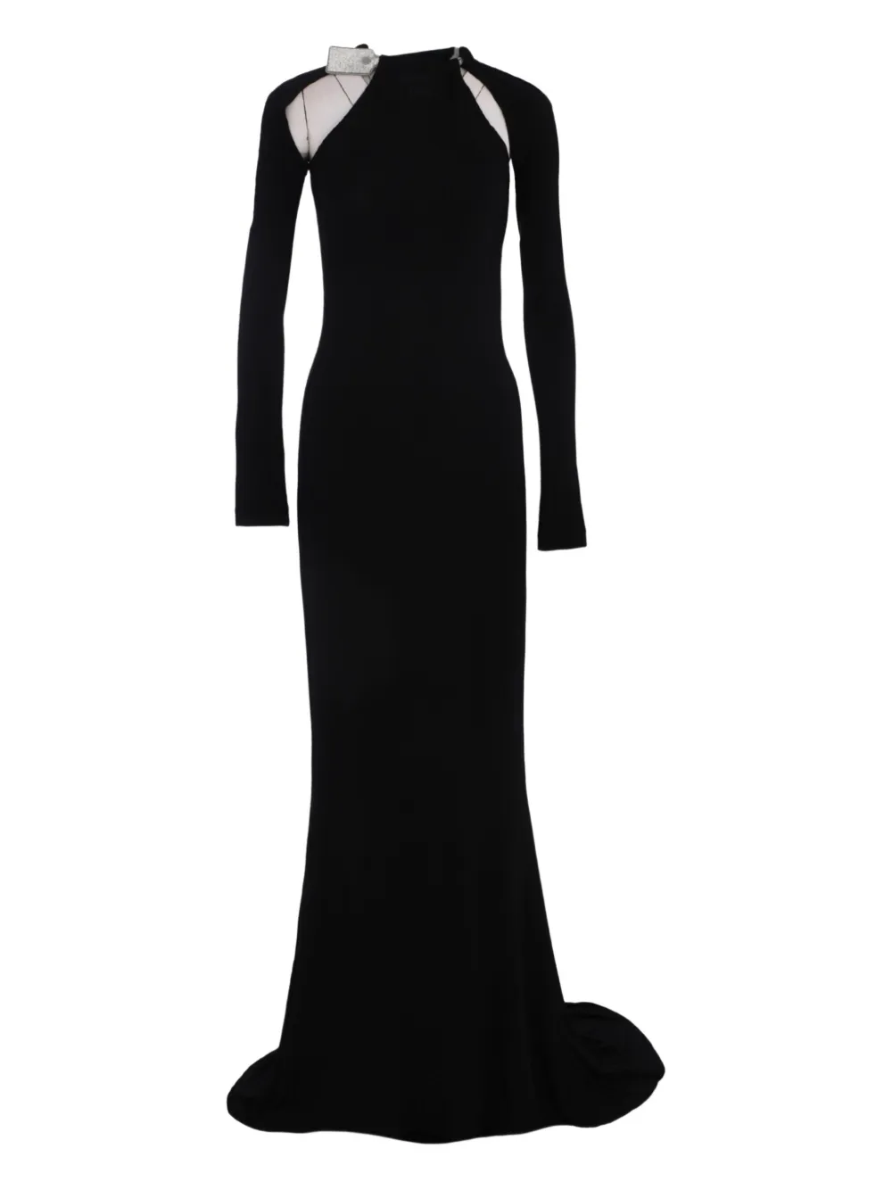 Off-white Crystal-tie Maxi Dress In Black