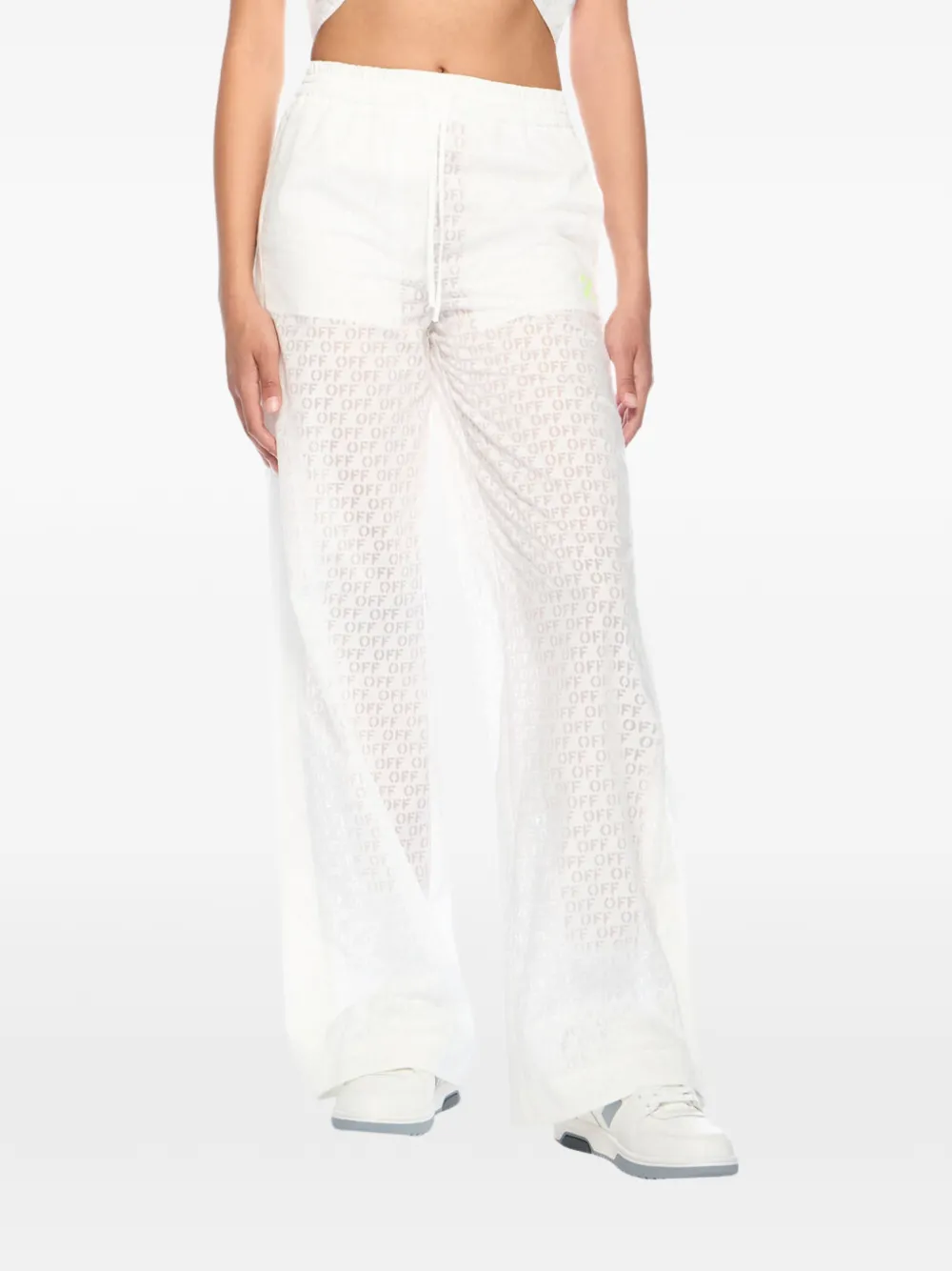 Off-White Broek met trekkoord Wit