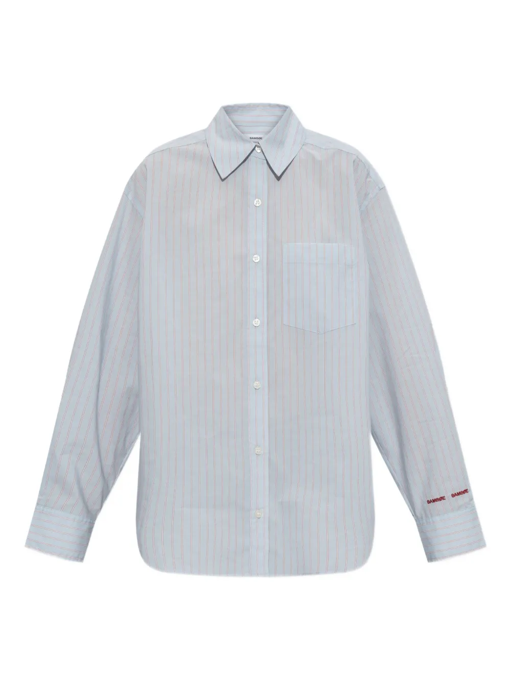 Samsoe & Samsoe Salova Striped-pattern Pocket Shirt In Blue
