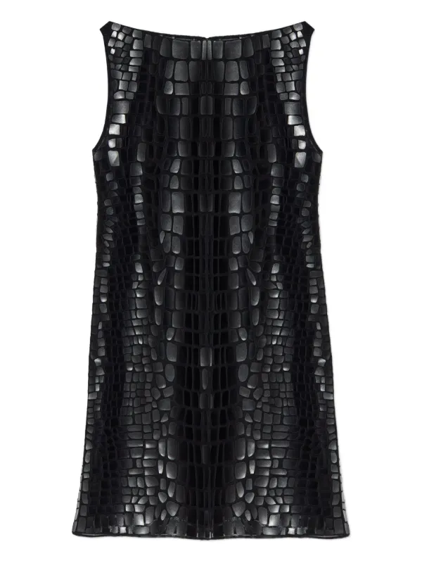 dsquared2 leather dress crocodile-effect Mini | Black Fabric Type_Knit Fabrics