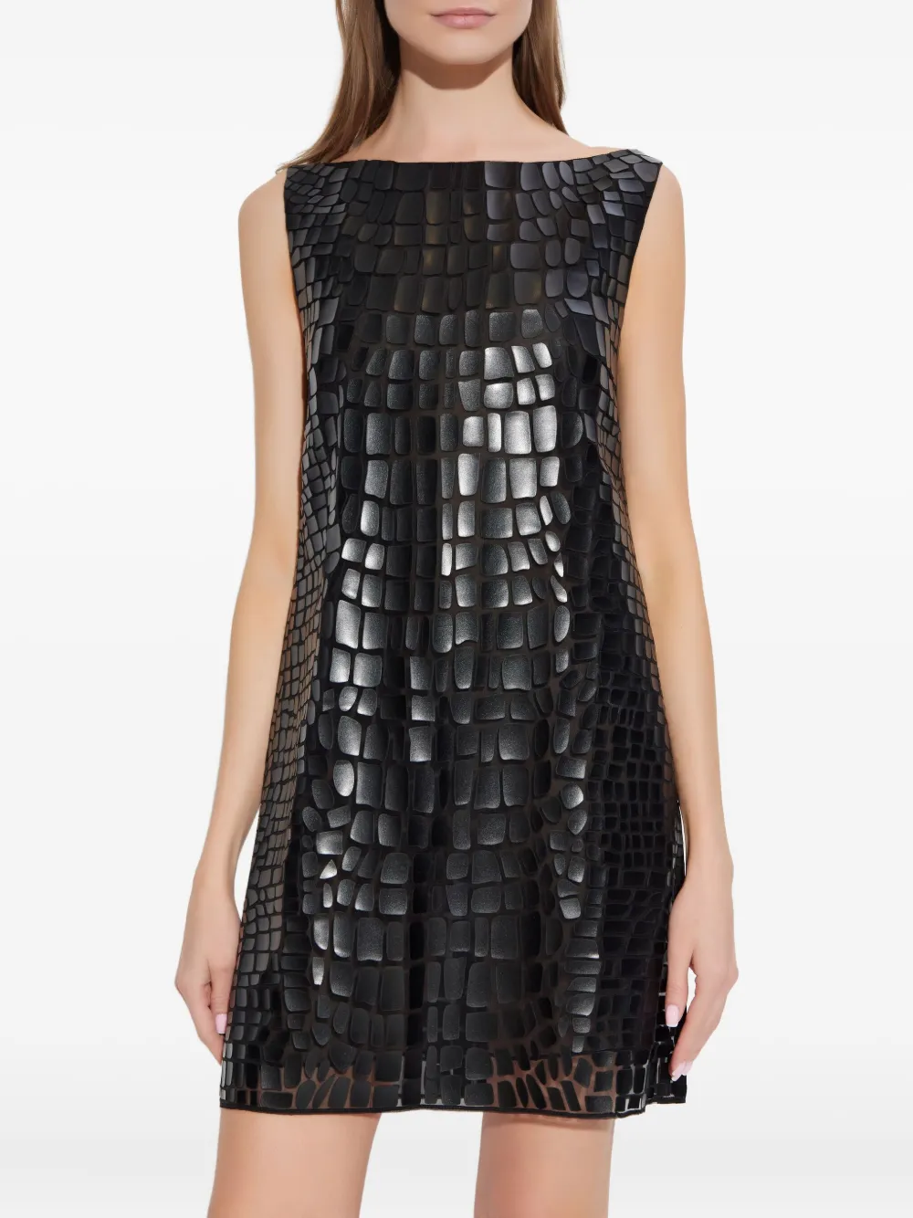 DSQUARED2 Mini-jurk met krokodillen-reliëf Zwart