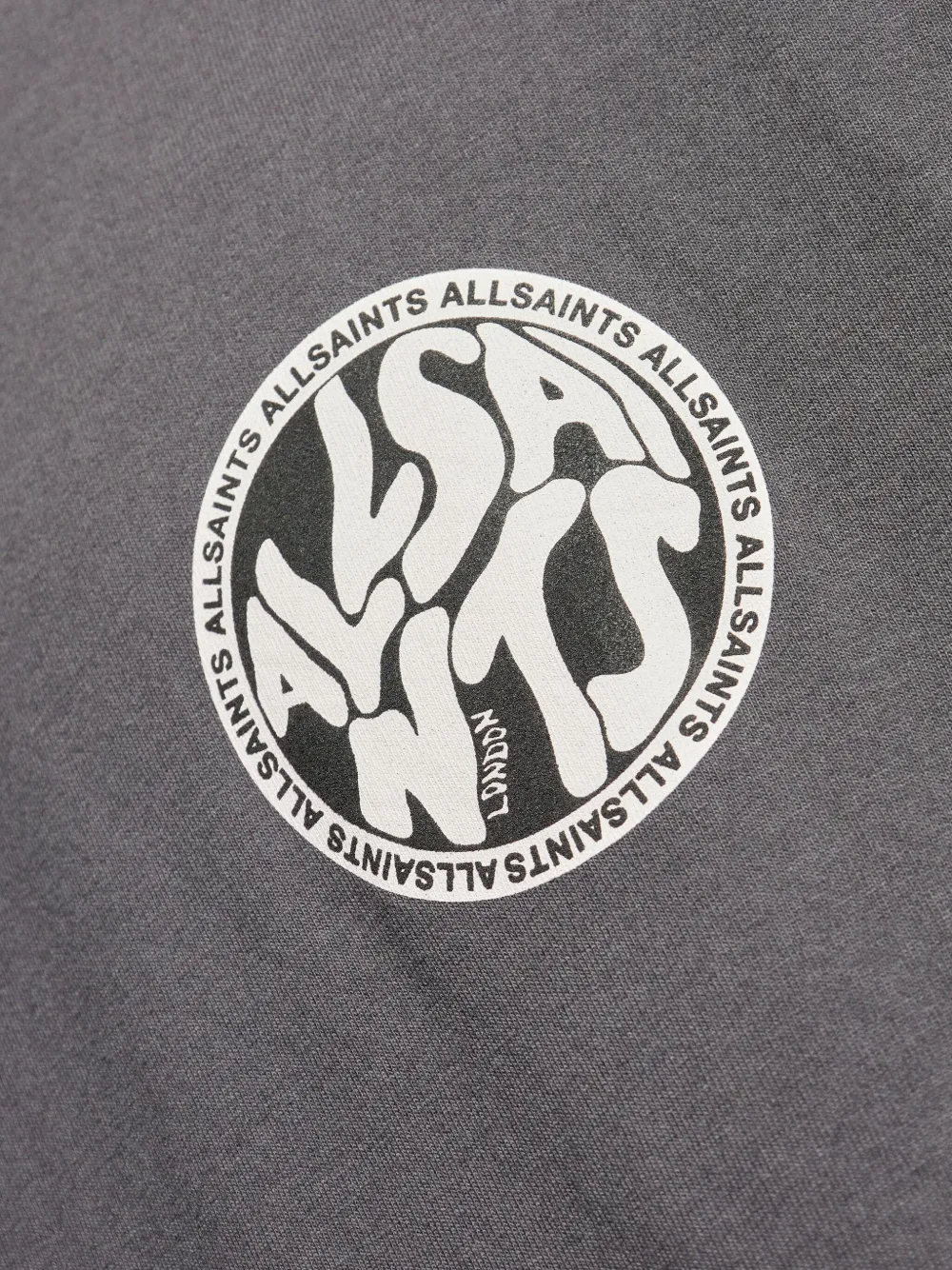 AllSaints T-shirt met logoprint Grijs