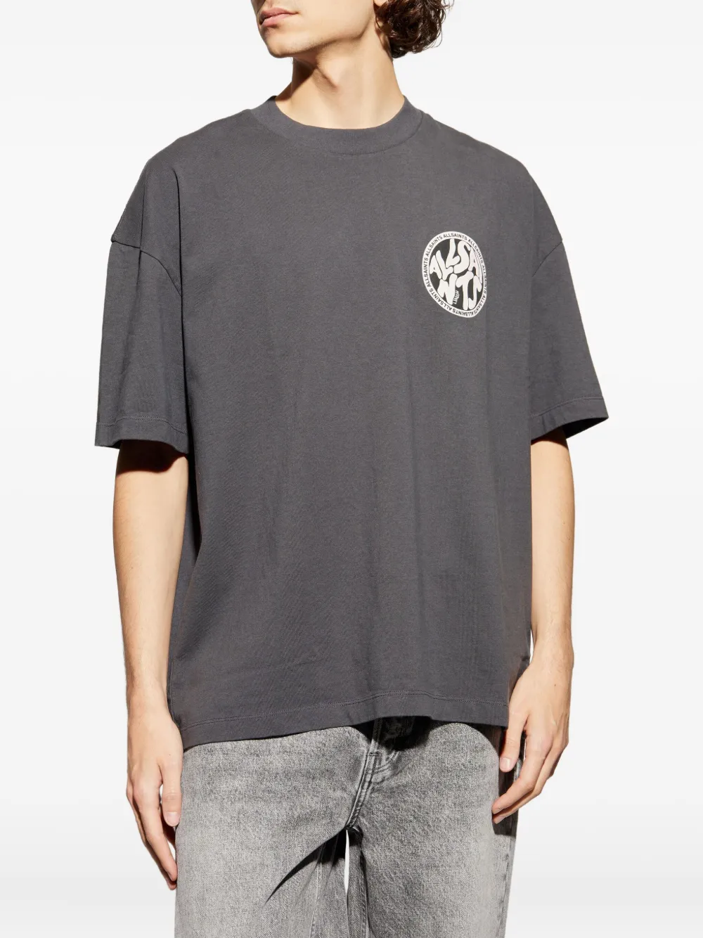 Allsaints Logo-print T-shirt - Grey 