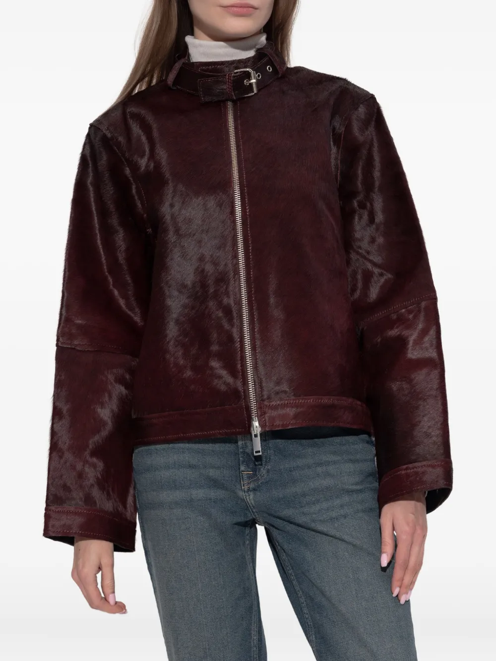  Samsoe Samsoe Salita Buckle-detail Zip-up Jacket - Red 