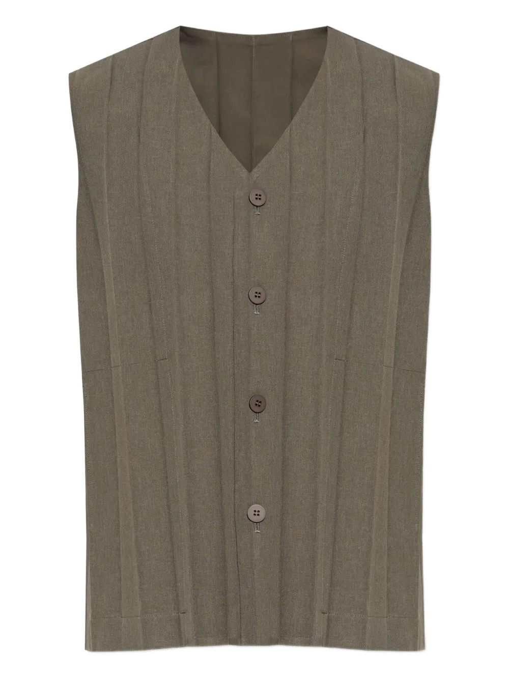Homme Plissé Issey Miyake button pleated vest | Green | Image 1