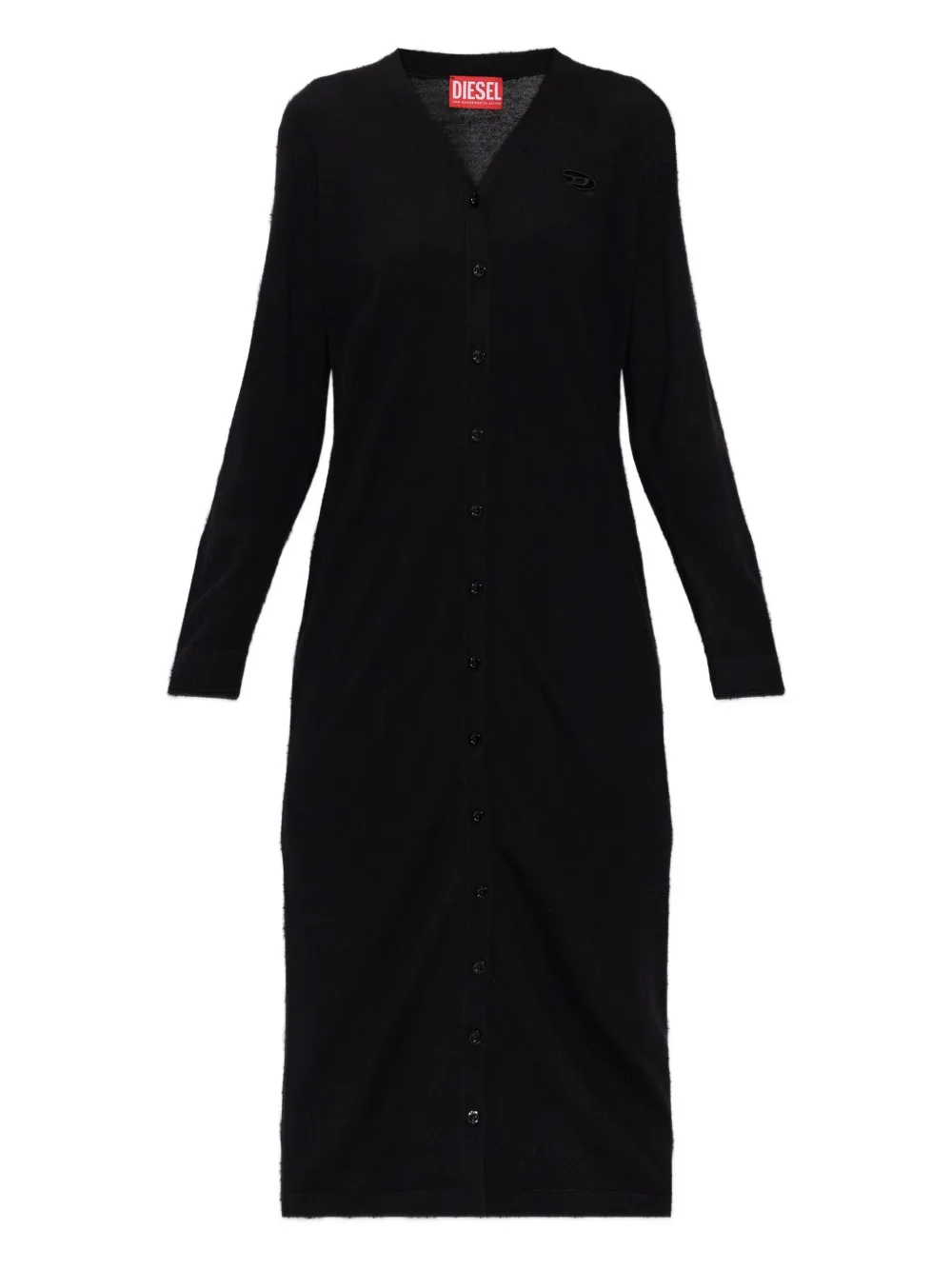 Diesel M-Alinesa button logo cardi-coat - Nero