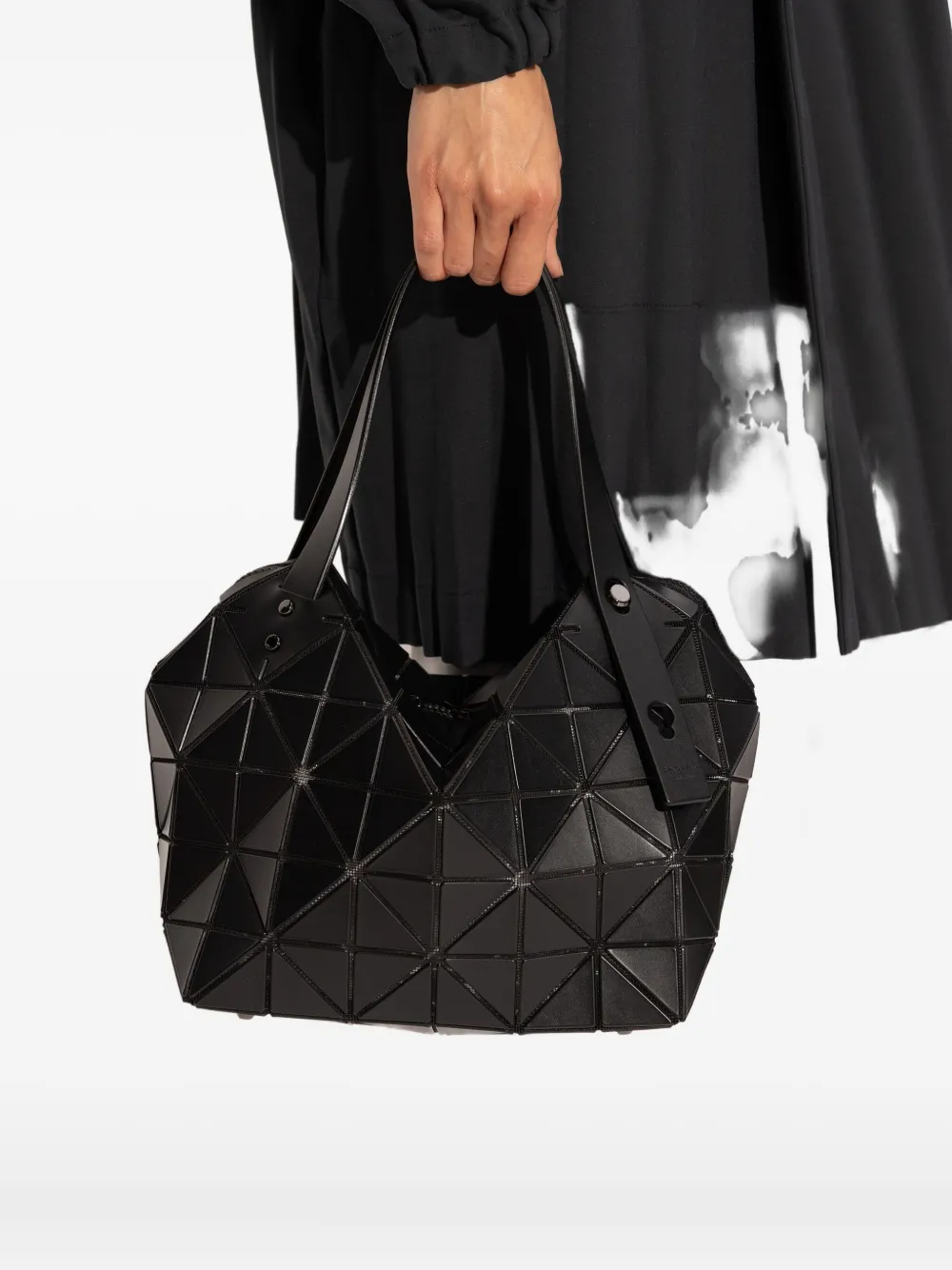 Bao Bao Issey Miyake Boston Geometric-pattern Tote Bag In Black