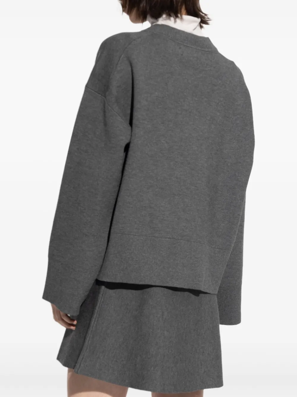 SAMSOE Salula trui met V-hals Grijs