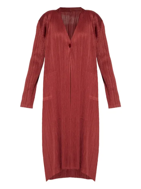 Pleats Please Issey Miyake Monthly Colors: October pleated-button coat