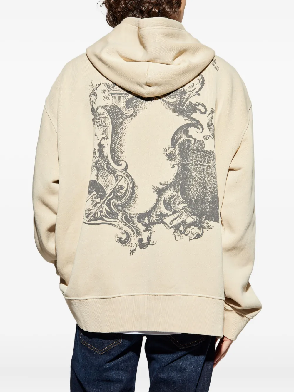 Diesel Hoodie met geborduurd logo Beige