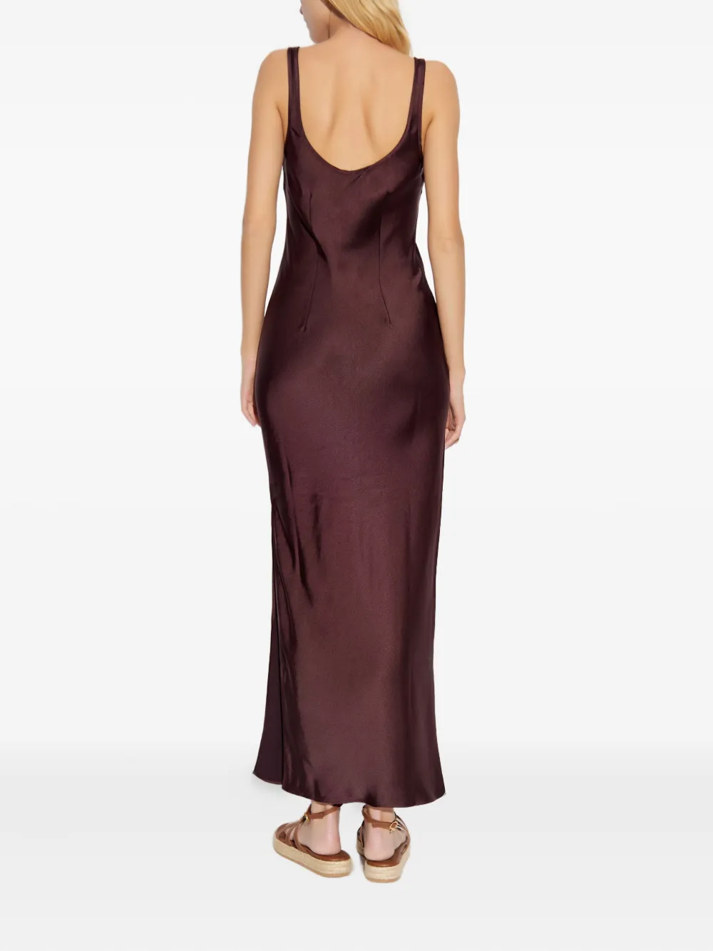 SAMSOE Sanuna jurk met vierkante hals en split Bruin