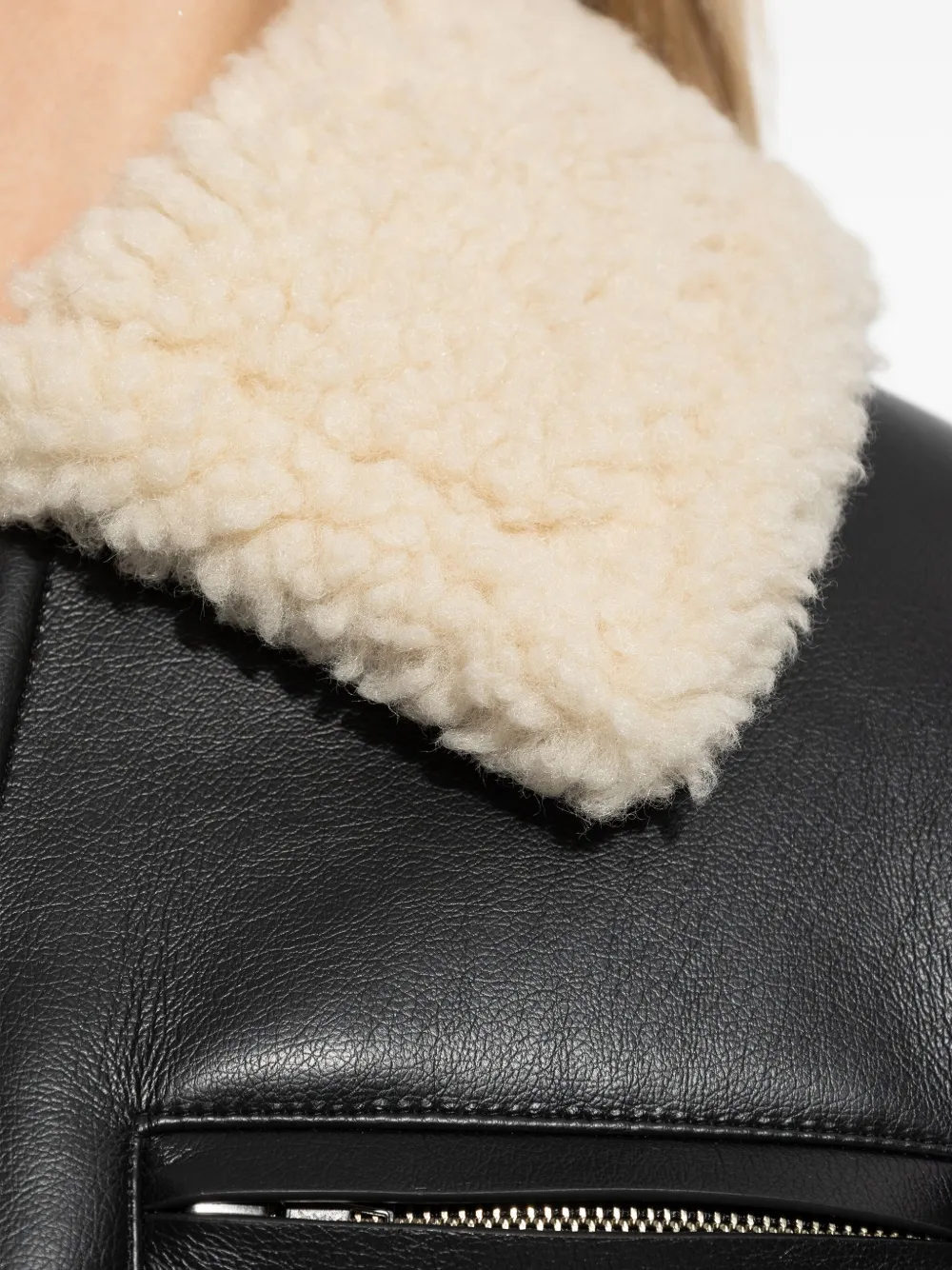 Stand Studio Kaz Shearling-collar Pocket Jacket In Black