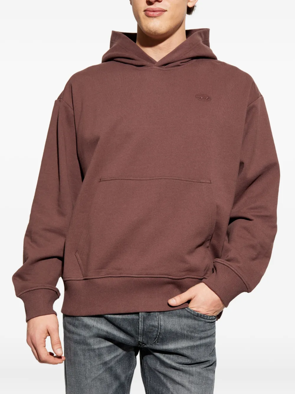 Diesel S-Macs hoodie met logoprint Bruin