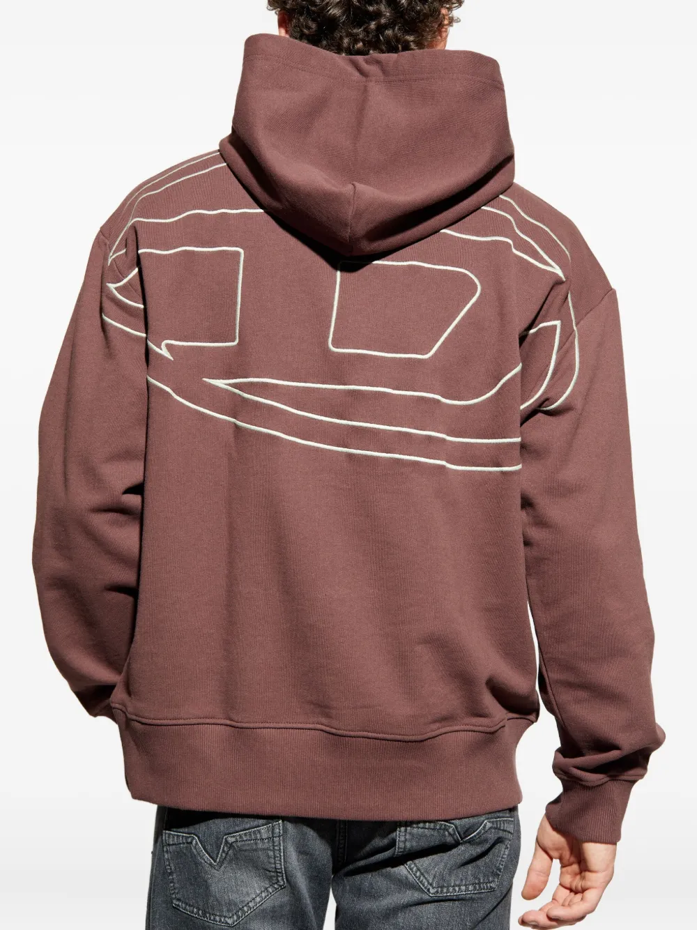 Diesel S-Macs hoodie met logoprint Bruin