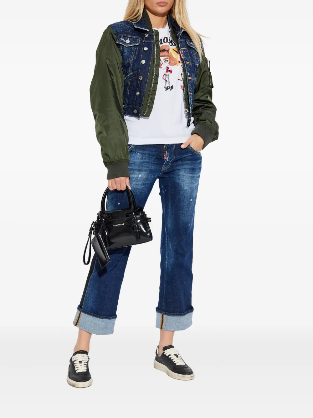 DSQUARED2 denim-panelled bomber jacket | Jeansjacken | Image 2