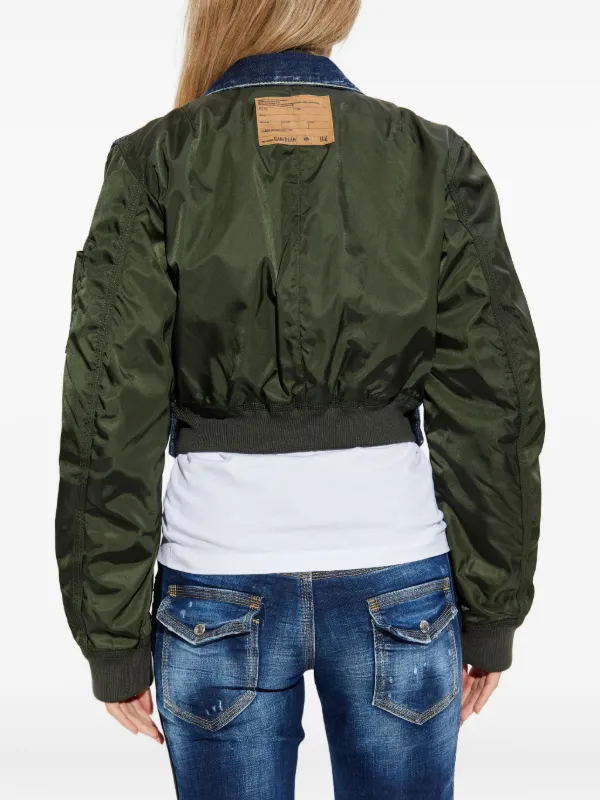 DSQUARED2 デニムパネル ボンバージャケット | グリーン | FARFETCH JP