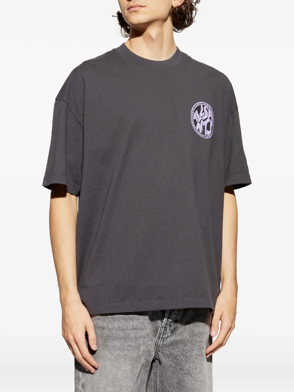  Allsaints Logo-print T-shirt - Grey 