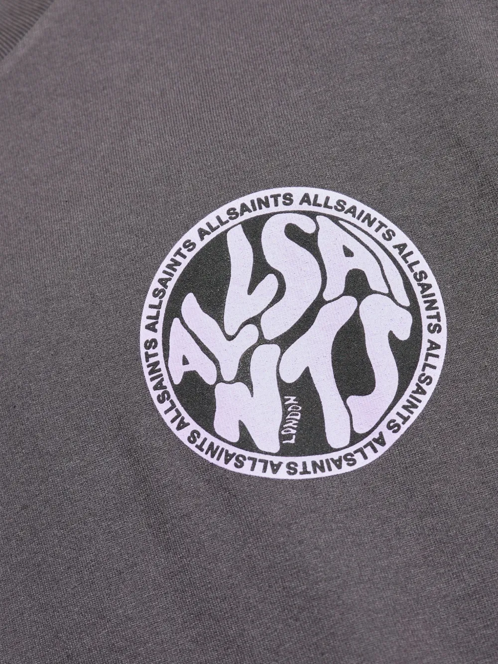 AllSaints T-shirt met logoprint Grijs