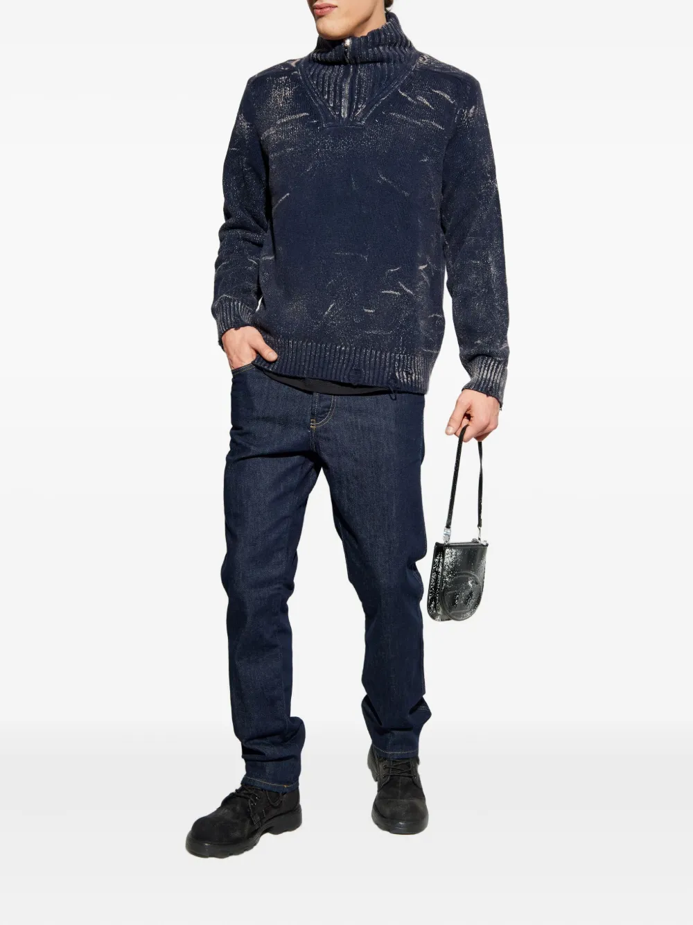 Diesel K-Maxime zip-up sweater - Blauw