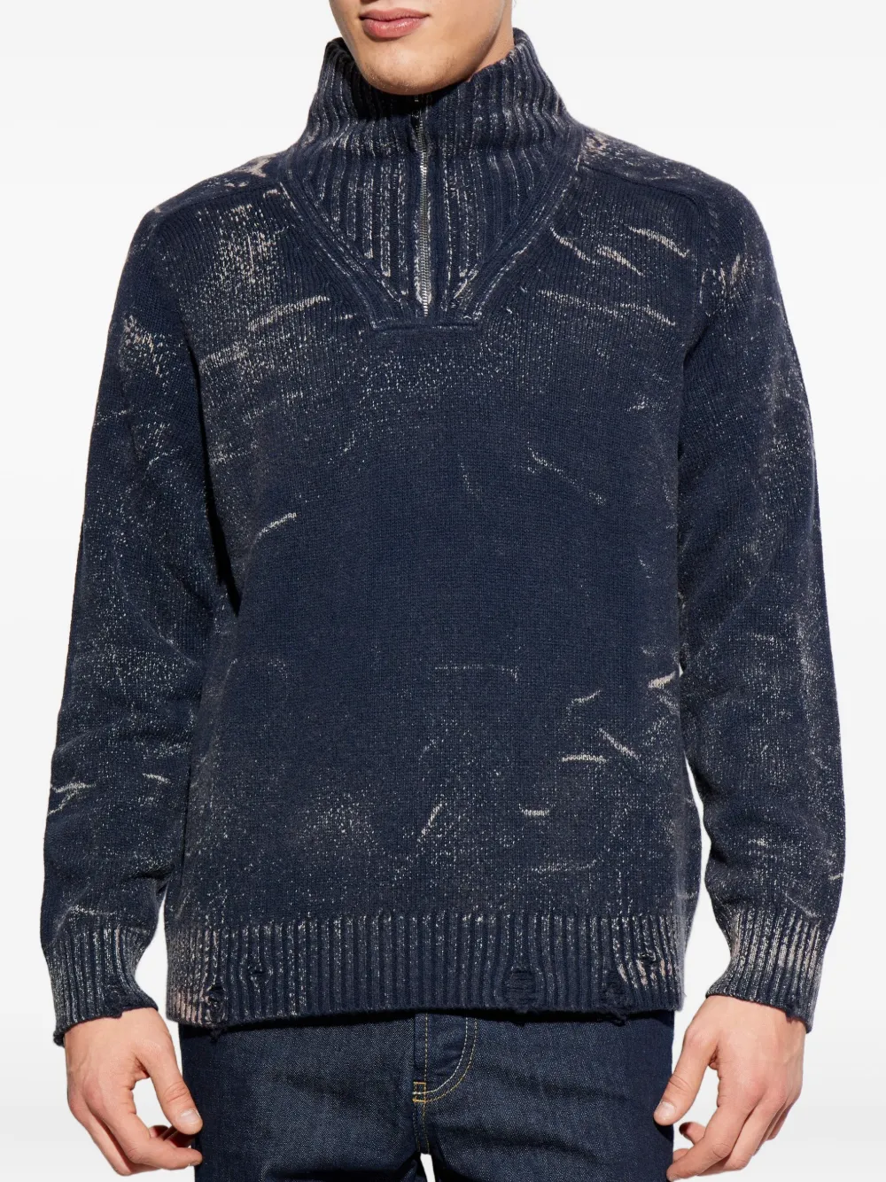 Diesel K-Maxime trui met rits Blauw