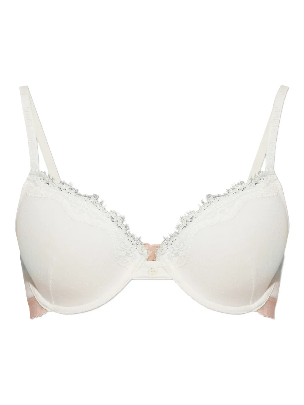 Emporio Armani Lace Trim Bra In White