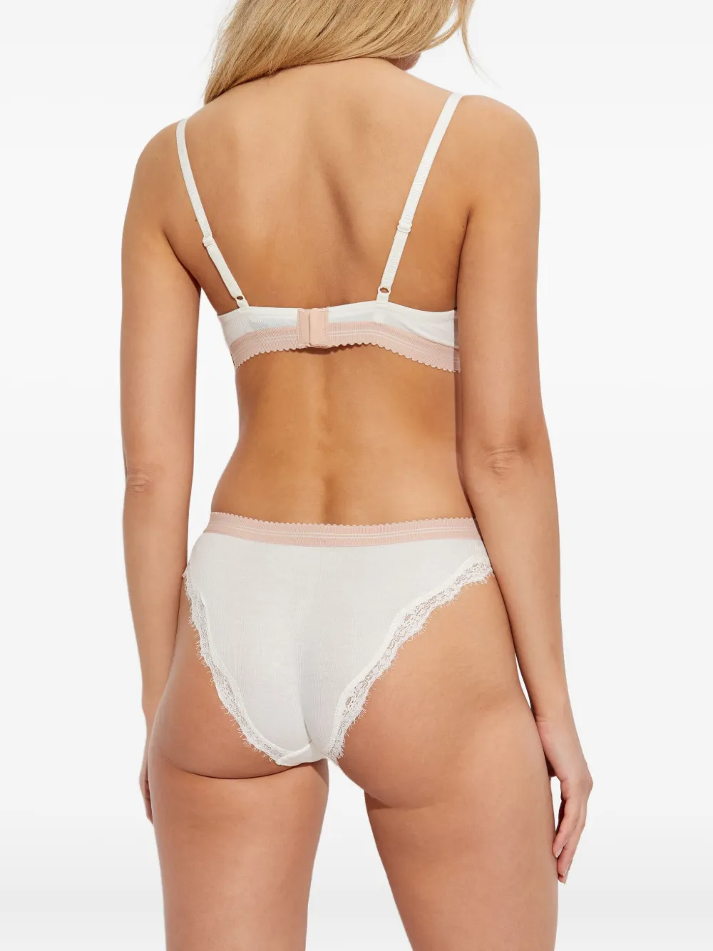 Emporio Armani Lace Trim Bra In White
