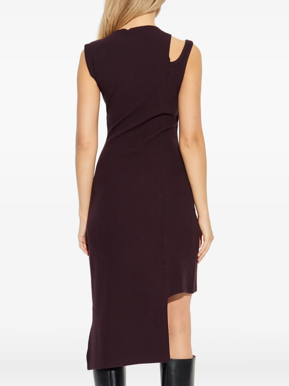 Courrèges Oblique asymmetrische jurk met uitgesneden details Rood