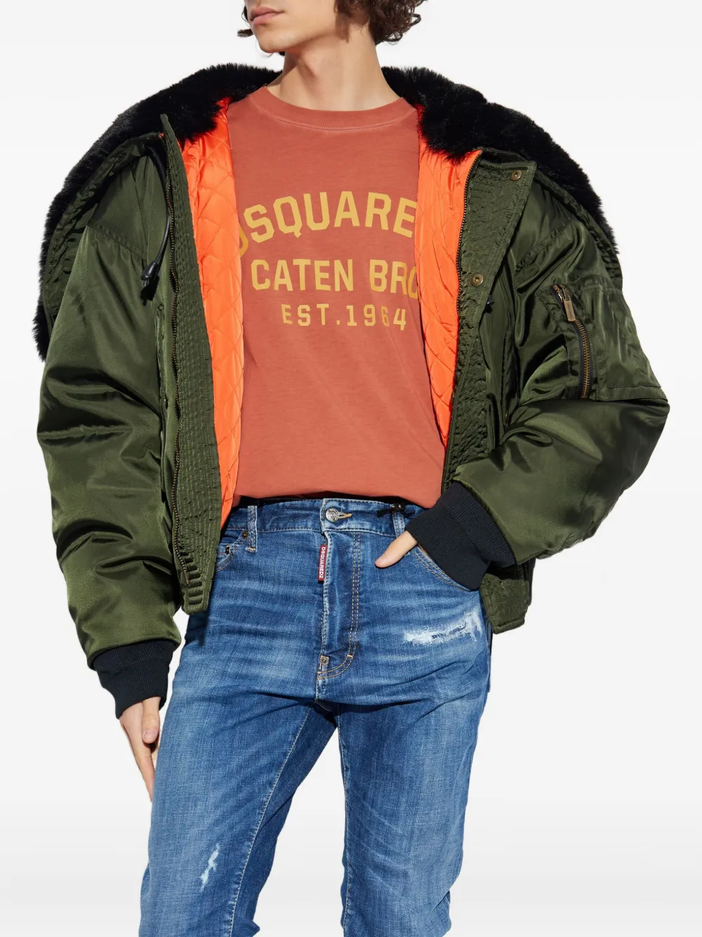 DSQUARED2 Jack met geribbelde manchetten Groen