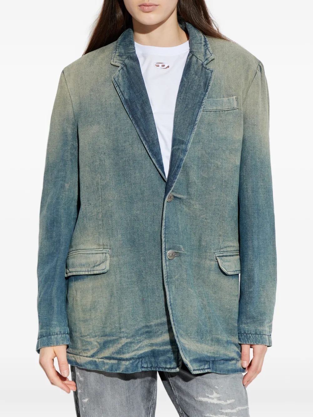 Diesel D-Reger-D blazer met knopen Blauw
