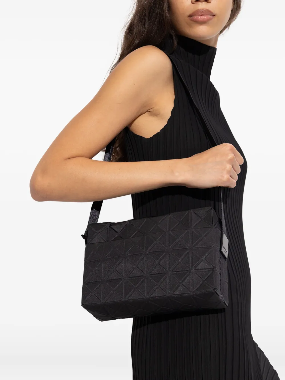 Bao Bao Issey Miyake Geometric-pattern Shoulder Bag In Black
