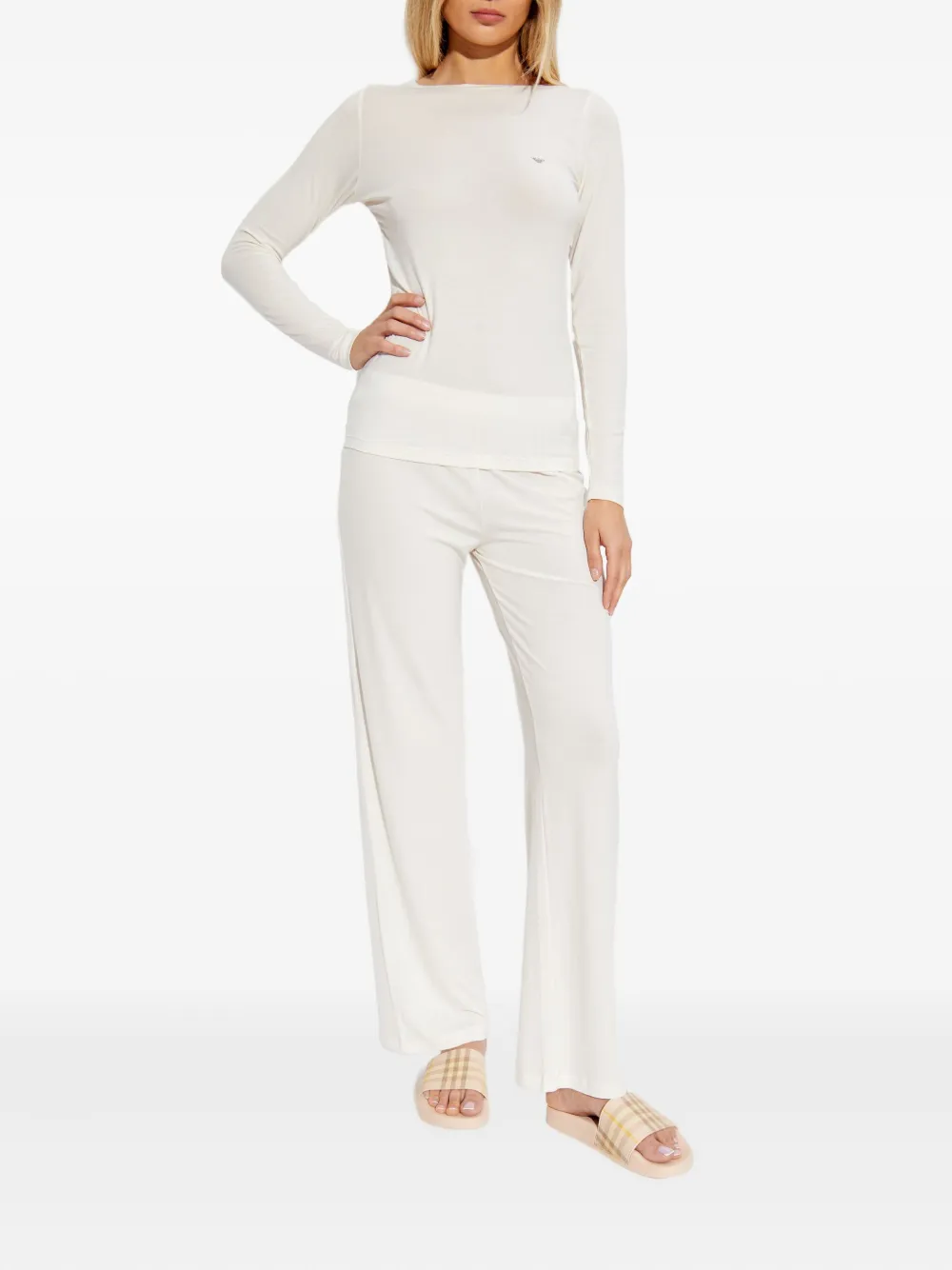 Emporio Armani Pyjama met logodetail Beige