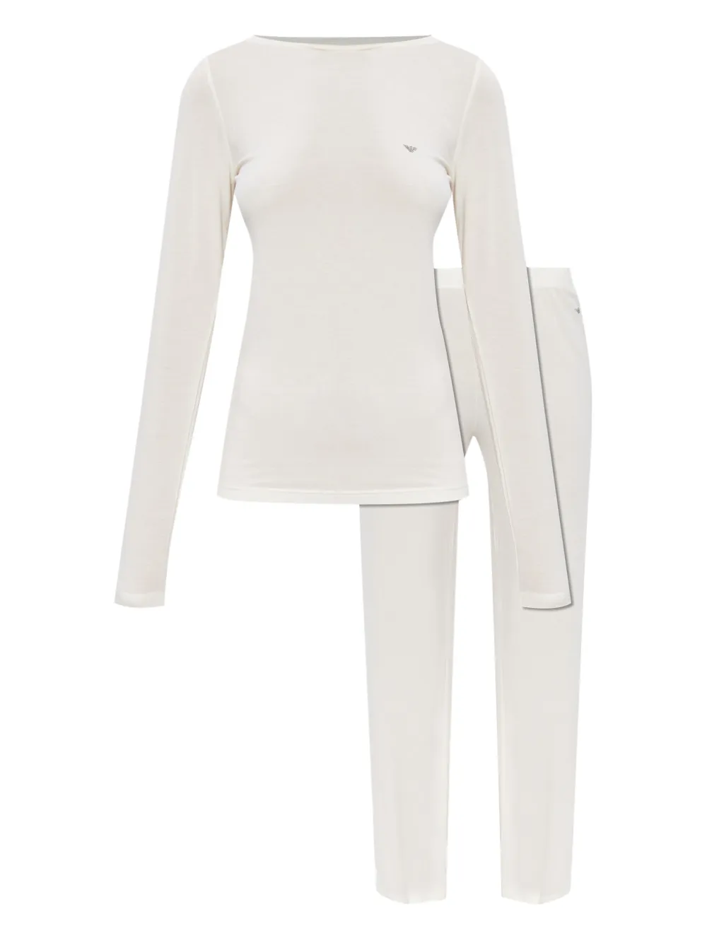 Emporio Armani logo-detail pajama set - Nude