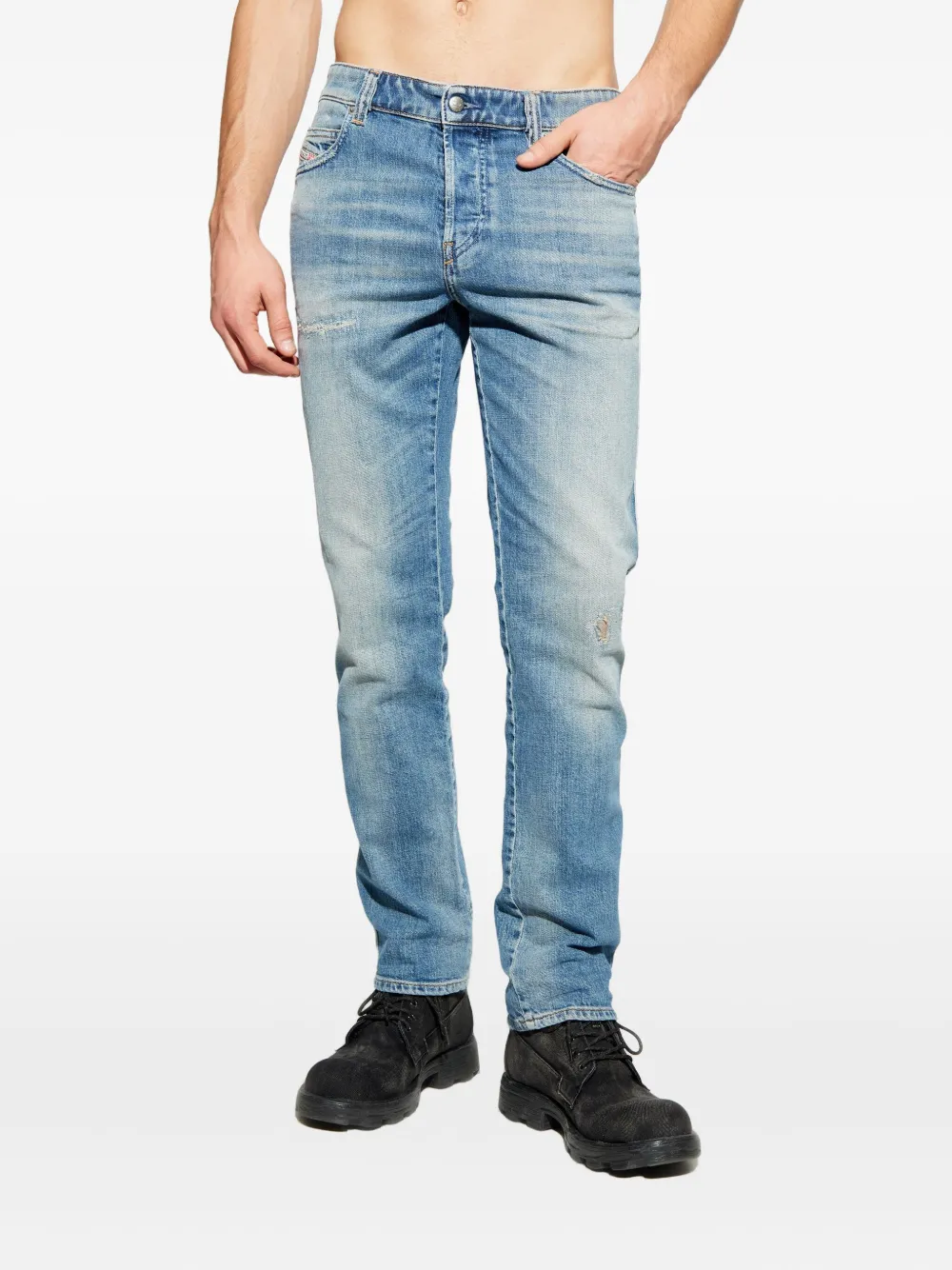 Diesel 1993 D-Vyl jeans met gerafeld detail Blauw