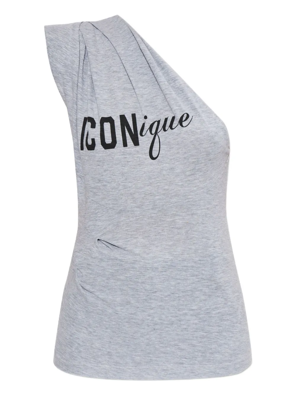 DSQUARED2 one-shoulder graphic-print top | Grey | Image 1