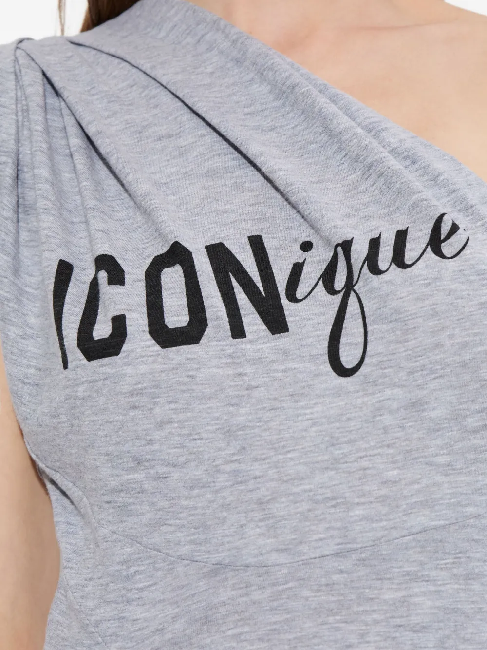 DSQUARED2 Asymmetrische top met grafische print Grijs