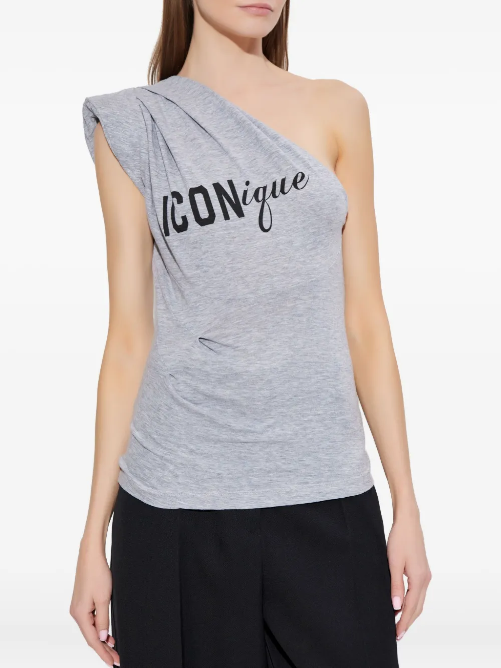 DSQUARED2 Asymmetrische top met grafische print Grijs