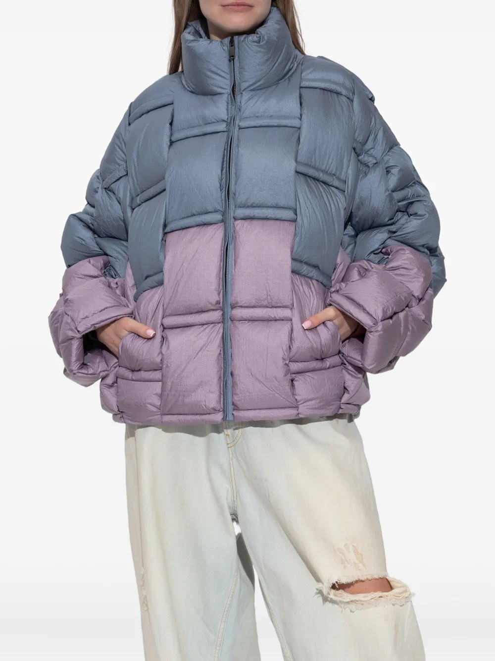 Raxxy Two-toned Puffer Jacket In Brown