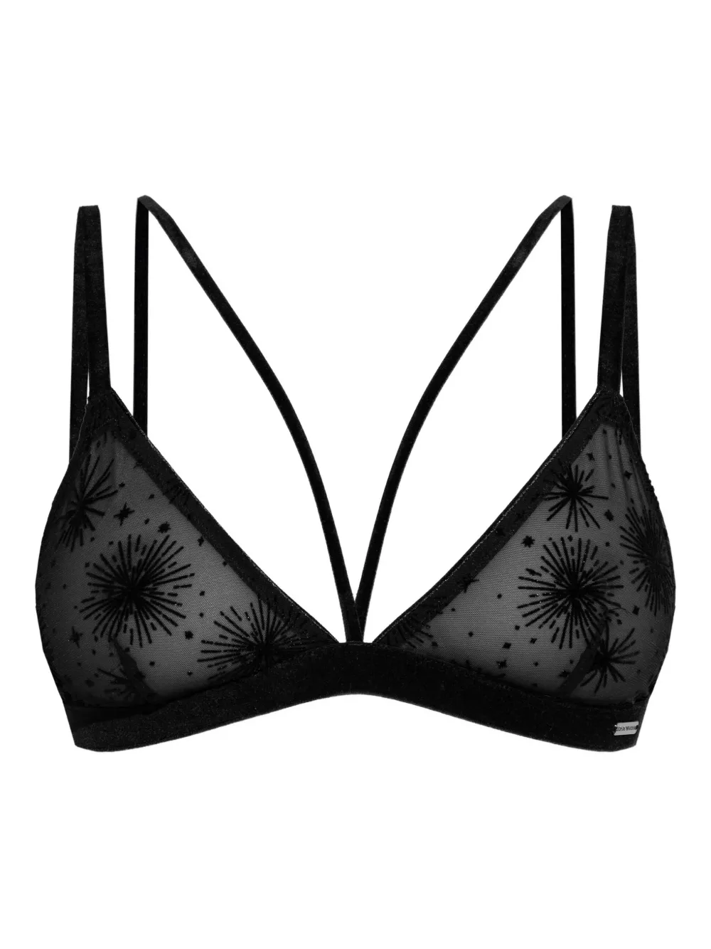 Emporio Armani Star-print Strap Bra In Black