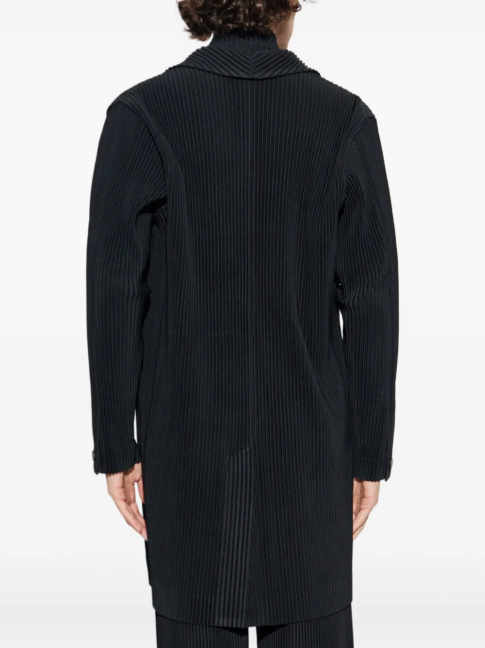 Homme Plissé Issey Miyake Wollen jas Zwart