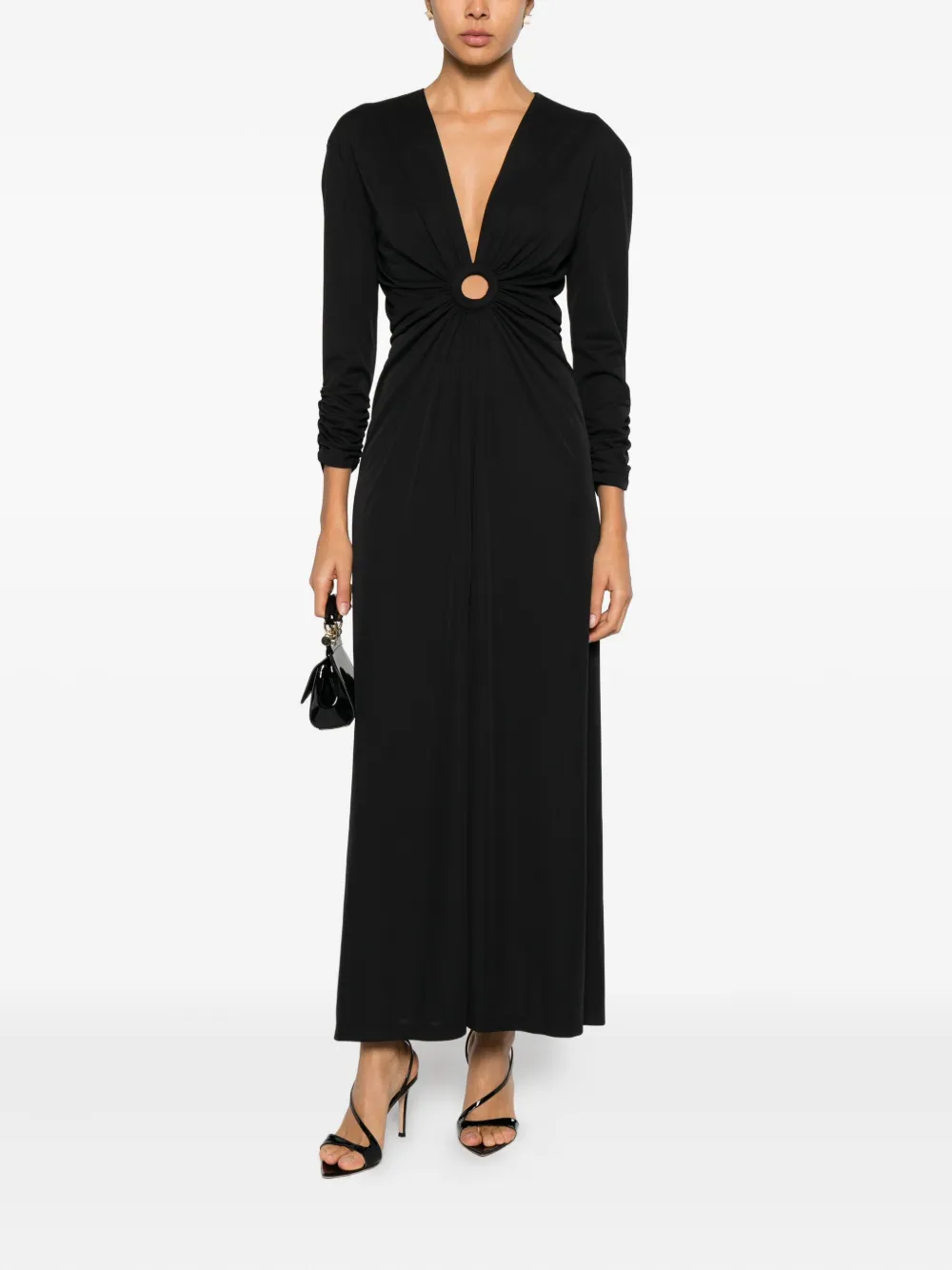 IMPERIAL cut-out maxi dress - Zwart