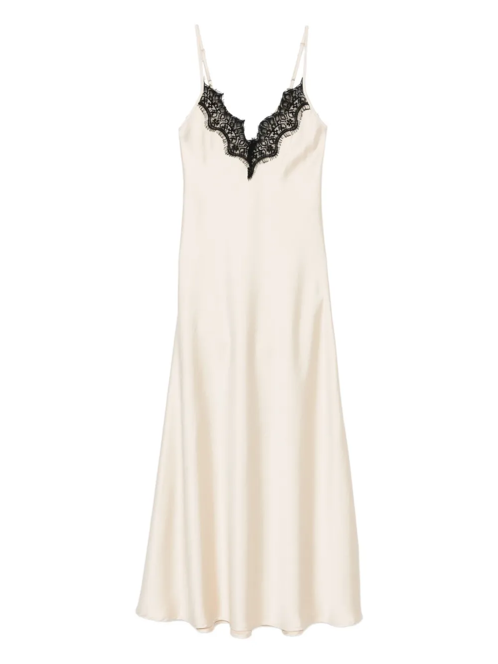 Imperial Lace-detail Maxi Dress In Neutral