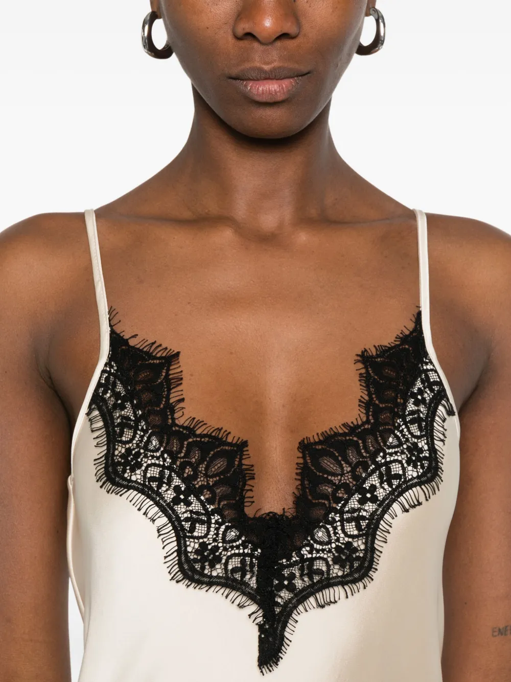 Imperial Lace-detail Maxi Dress In Neutral